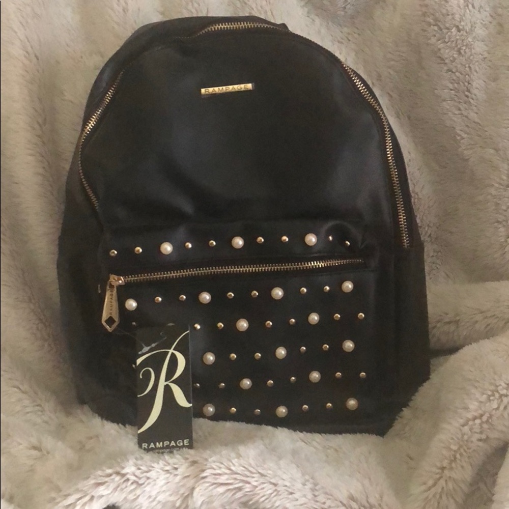 SOLD! Rampage Stud & Pearl Embellished Backpack